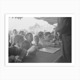 Boys Standing At Counter Of Concession, State Fair, Donaldsonville, Louisiana By Russell Lee Art Print