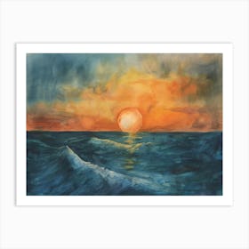 Sunset Over The Ocean 105 Art Print