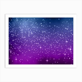 Purple Blue Tone Shades Shining Star Background Art Print