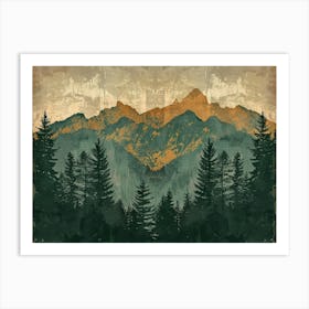 Vintage Landscape Illustration 3 Art Print