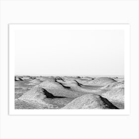 Sand Dunes In Black And White Art Print