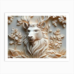 Beautiful Animal 3d Relief 1 Art Print