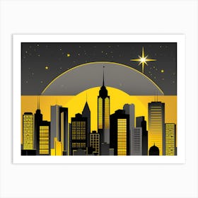 City Skyline vector art Art Print