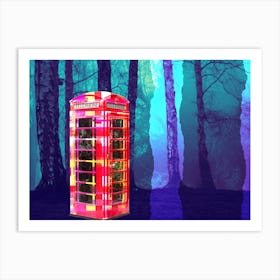 Phone Booth In The Woods Art Print