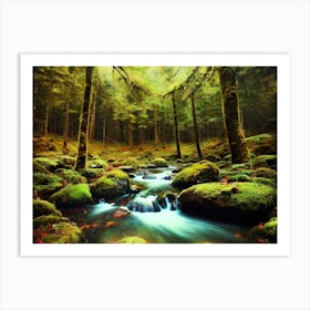 Stream In The Forest 1 Art Print