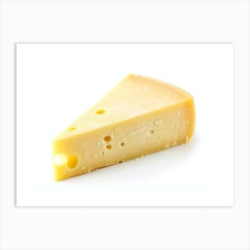 Slice Of Cheese Isolated On White Art Print