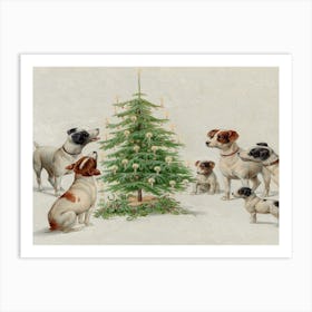 Christmas Dogs Art Print