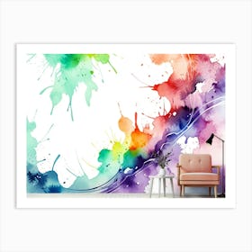 Watercolor Splatter Wall Mural Art Print