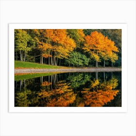 Serene Autumn Reflections 45 Art Print