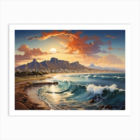 Sunset At Table Mountain Art Print