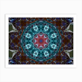 Blue Mosaic Cosmic Pattern 1 Art Print