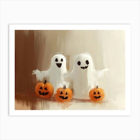 Ghosts And Pumpkins 3 Art Print