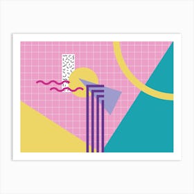 Memphis Pattern Retro Dreamwave 80s Vintage 90s Retrowave Artwork Art Print