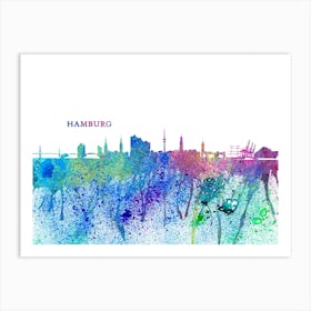 Hamburg Germany Skyline Splash Art Print