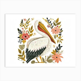 Little Floral Pelican 4 Art Print