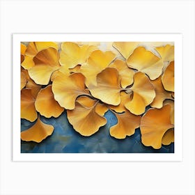 Golden Ginkgo Biloba Abstract Art Print