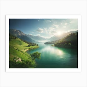 The Quiet Lake: A Lovely and Calming View Art Print