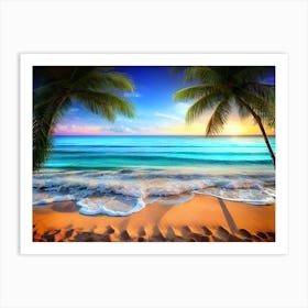 Sunset At The Beach 16 Art Print