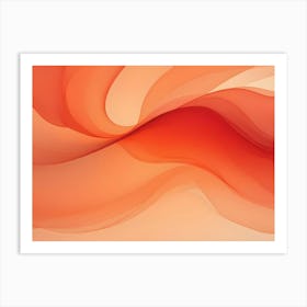 Abstract Background With A Smooth, Flowing, Translucent Wave In Shades Of Orange And Yellow Art Print