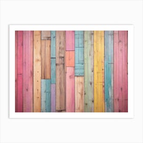 Colorful Wood Wall 2 Art Print