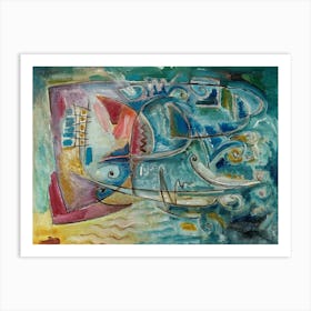 Sailing Abstract Painting Art Print