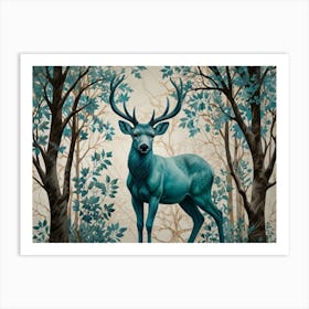 Deer In The Woods 2 Art Print