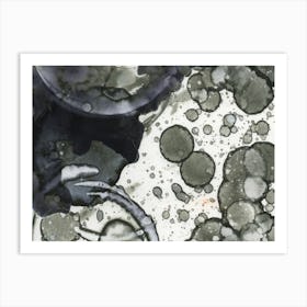 Alcohol Ink Abstraction Gray Spots Art Print