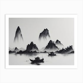 Chinese Landscape Ink (2) Art Print