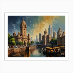 Cityscape Of Mumbai Art Print