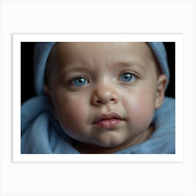 Portrait Of A Baby With Blue Eyes Art Print