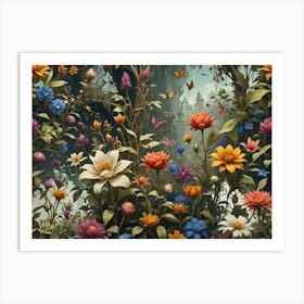 Flowers In The Forest Art Print