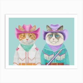 Cowboy Cats Art Print