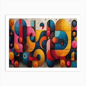 Colorful Chronicles: Abstract Narratives of History and Resilience. Abstract Painting 14 Art Print