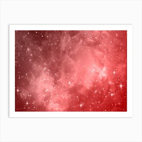 Red Shade Galaxy Space Background Art Print