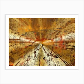 Gold Red Orange Abstract Art Print Art Print