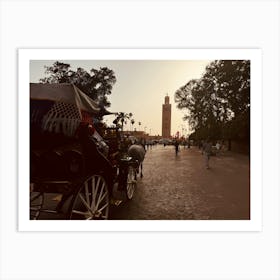 Horse Drawn Carriage In Marrakech Art Print