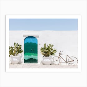 The door of Ostuni |Blue and green | Italy  Art Print