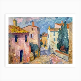 Village Streets Daydreams Painting Inspired By Paul Cezanne Art Print
