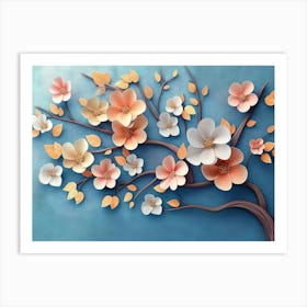 Paper Flower Tree Art Print