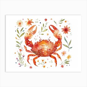 Little Floral Crab 1 Art Print