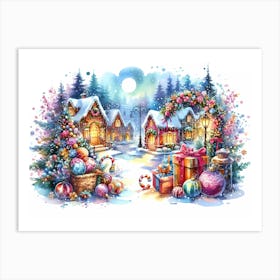 Christmas Village 8 Art Print