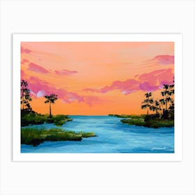 Florida Coastal Sunset Landscape Art Print