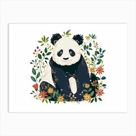 Little Floral Giant Panda 1 Art Print