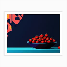 Bowl Of Strawberries Art Print