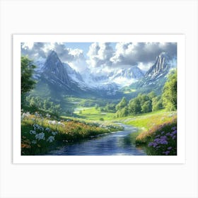 Valley Of Flowers Art Print