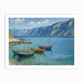 Few Boats At The Beach Art Print