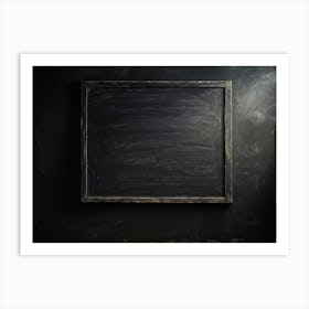 Blackboard With Smudged Texture Residue Of Chalk Dust Barely Visible Capturing The Essence Of A Fr (2) Art Print