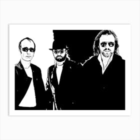 Bee Gees Band Music Legend Black In White Art Print