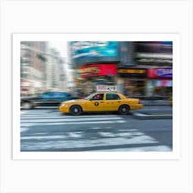 Taxi Cab In New York City Art Print