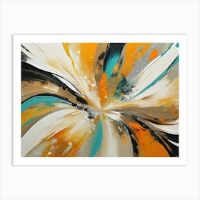 Abstract artistic oil Flower Painting Art Print